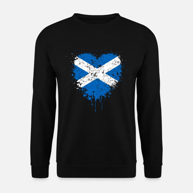 Schottland Flagge Herz - Unisex Pullover - Schwarz