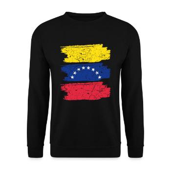 Venezuela Flag - Unisex Sweatshirt - black - Front - Alina (178cm) & Michal (187cm)