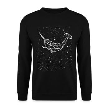 Narwhal Zodiac Sign - Unisex Sweatshirt - black - Front - Alina (178cm) & Michal (187cm)