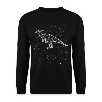 Parasaurolophus Dinosaur Zodiac Sign - Unisex Sweatshirt - black - Front - Alina (178cm) & Michal (187cm)