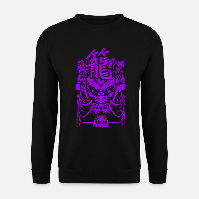 Drache Japanisch Chinesisch Schriftzeichen - Unisex Pullover - Schwarz