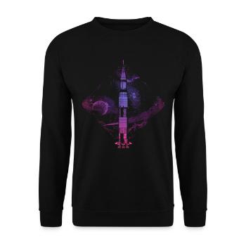 Saturn V Rocket - Unisex Sweatshirt - black - Front - Alina (178cm) & Michal (187cm)