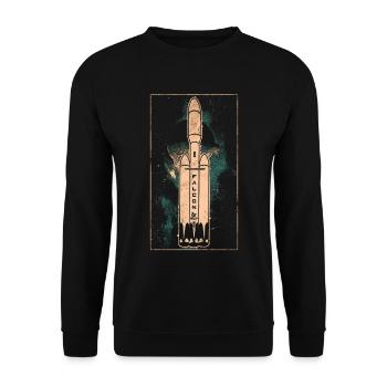 Falcon Heavy Rakete - Unisex Pullover - Schwarz - Vorne - Alina (178cm) & Michal (187cm)