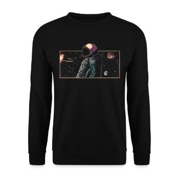 astronaut - Unisex Sweatshirt - black - Front - Alina (178cm) & Michal (187cm)
