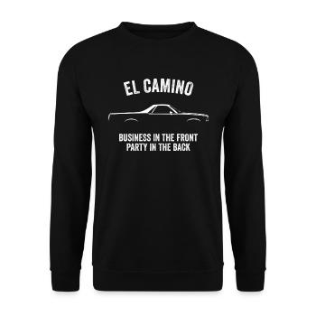 el camino slogan w - Unisex Pullover - Schwarz - Vorne - Alina (178cm) & Michal (187cm)