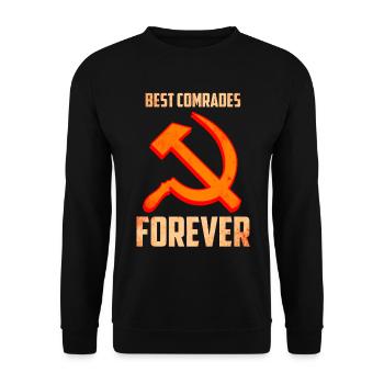Best Kamaraden forever - Hammer and Sickle - Unisex Sweatshirt - black - Front - Alina (178cm) & Michal (187cm)