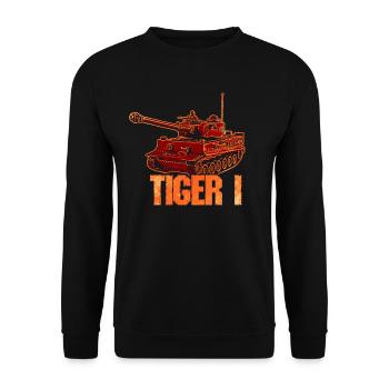 Tiger 1 Panzer - Deutschland - Zweiter Weltkrieg - Unisex Pullover - Schwarz - Vorne - Alina (178cm) & Michal (187cm)