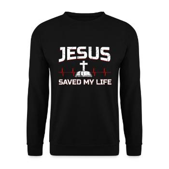 Jesus - Unisex Pullover - Schwarz - Vorne - Alina (178cm) & Michal (187cm)