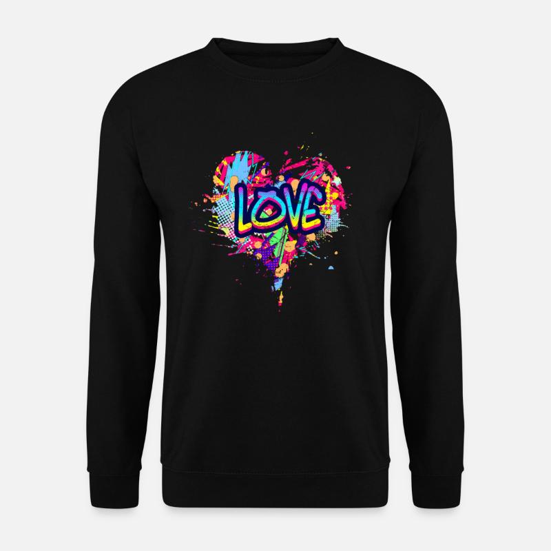 Love Heart Graffiti - Unisex Sweatshirt - black