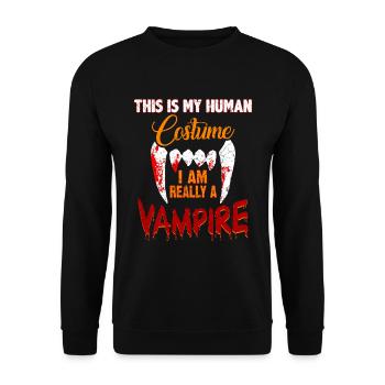 Drôle de vampire - Sweat-shirt Unisexe - noir - Devant - Alina (178cm) & Michal (187cm)