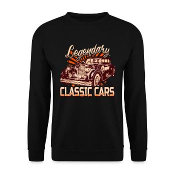 Legendary classic cars - Unisex Sweatshirt - black - Front - Alina (178cm) & Michal (187cm)