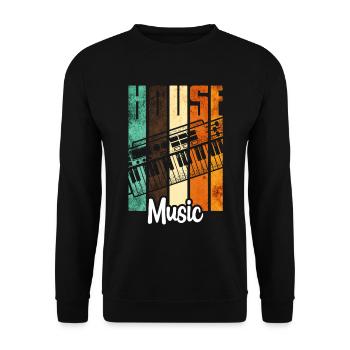 House Music - Unisex Sweatshirt - black - Front - Alina (178cm) & Michal (187cm)