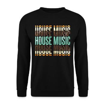 House Music - Unisex Sweatshirt - black - Front - Alina (178cm) & Michal (187cm)