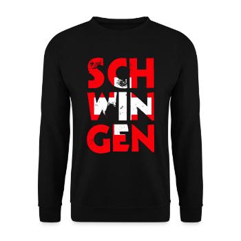 Schwingen Schweiz - Unisex Pullover - Schwarz - Vorne - Alina (178cm) & Michal (187cm)