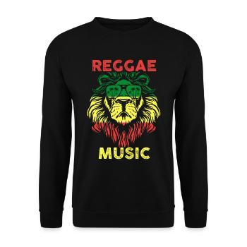 Reggae Musik Löwe - Unisex Pullover - Schwarz - Vorne - Alina (178cm) & Michal (187cm)