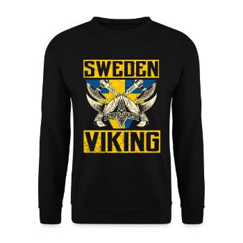 Schweden Wikinger - Unisex Pullover - Schwarz - Vorne - Alina (178cm) & Michal (187cm)