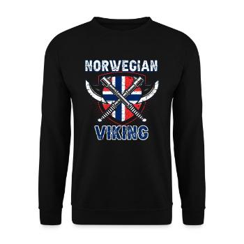Norwegian Viking - Unisex Sweatshirt - black - Front - Alina (178cm) & Michal (187cm)