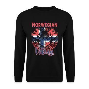 Norwegian Viking - Unisex Sweatshirt - black - Front - Alina (178cm) & Michal (187cm)
