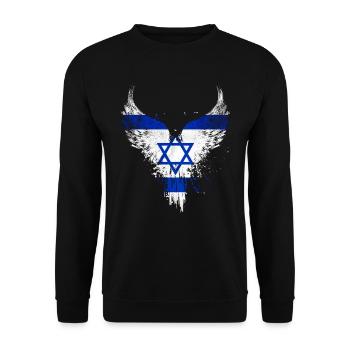 Israel Flag - Unisex Sweatshirt - black - Front - Alina (178cm) & Michal (187cm)
