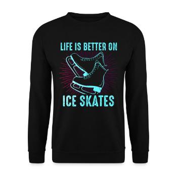 Schlittschuhlaufen Eiskunstlauf - Unisex Pullover - Schwarz - Vorne - Alina (178cm) & Michal (187cm)