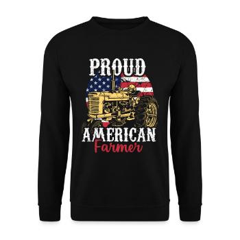 Stolzer Amerikanischer Landwirt - Unisex Pullover - Schwarz - Vorne - Alina (178cm) & Michal (187cm)