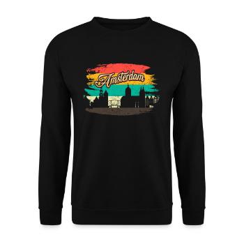Amsterdam - Unisex Pullover - Schwarz - Vorne - Alina (178cm) & Michal (187cm)