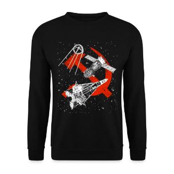 Soyouz Spoutnik Fusée Union soviétique Espace - Sweat-shirt Unisexe - noir - Devant - Alina (178cm) & Michal (187cm)