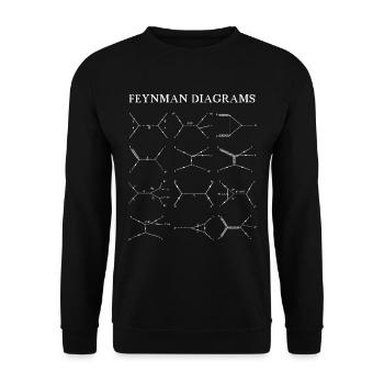 Feynman Diagramme Quantenmechanik Physik - Unisex Pullover - Schwarz - Vorne - Alina (178cm) & Michal (187cm)