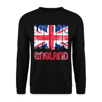 London Skyline England Grossbritannien - Unisex Pullover - Schwarz - Vorne - Alina (178cm) & Michal (187cm)