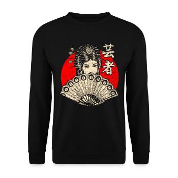 Japan Geisha - Unisex Sweatshirt - black - Front - Alina (178cm) & Michal (187cm)