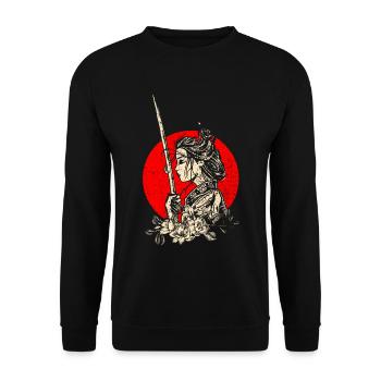 Japanese Warrior - Unisex Sweatshirt - black - Front - Alina (178cm) & Michal (187cm)