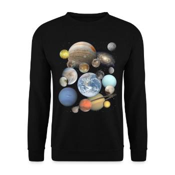 Planètes Système Solaire Galaxie Univers Espace - Sweat-shirt Unisexe - noir - Devant - Alina (178cm) & Michal (187cm)