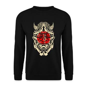 Masque de samouraï japonais - Sweat-shirt Unisexe - noir - Devant - Alina (178cm) & Michal (187cm)