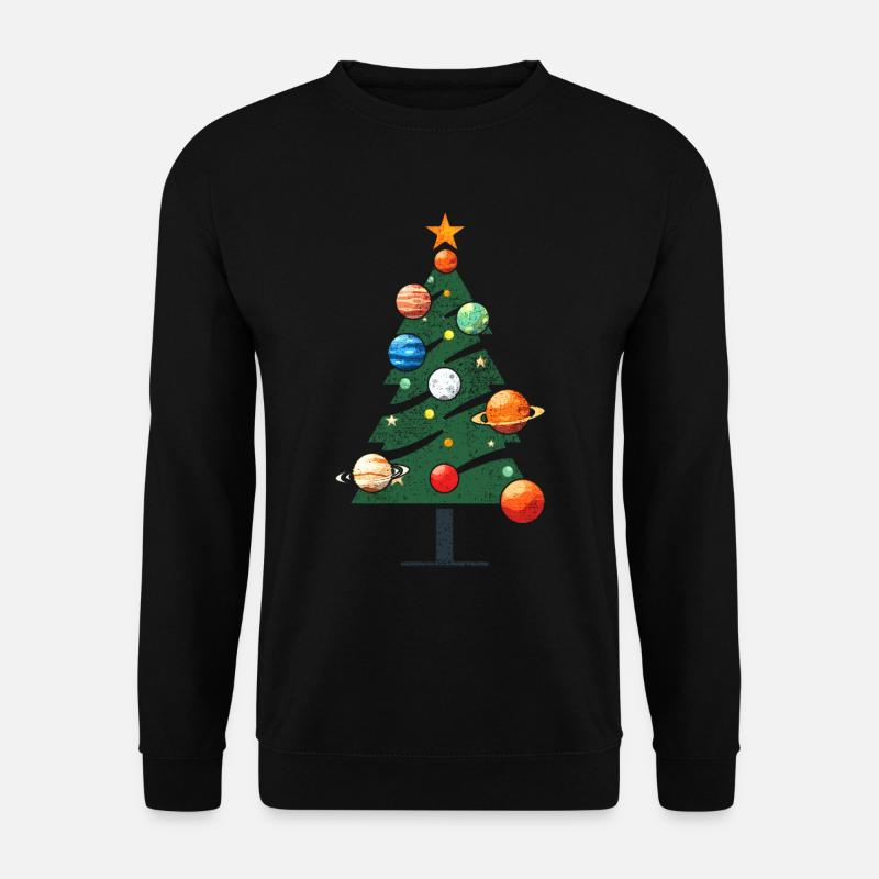 Christmas tree with planets - Unisex Sweatshirt - black