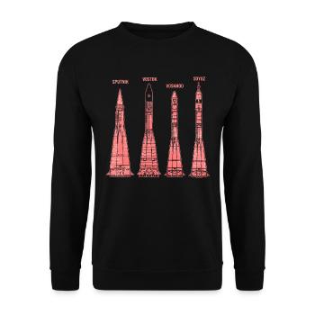 Sputnik Vostok Voskhod Soyuz Rockets - Unisex Sweatshirt - black - Front - Alina (178cm) & Michal (187cm)