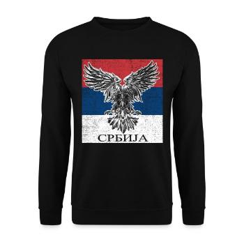 Serbie - Srbija - Sweat-shirt Unisexe - noir - Devant - Alina (178cm) & Michal (187cm)