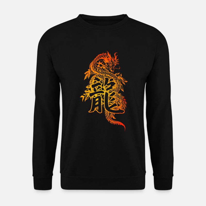 Drache mit chinesischen Schriftzeichen - Unisex Pullover - Schwarz
