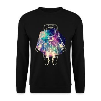 Astronaut im Weltraum - Unisex Pullover - Schwarz - Vorne - Alina (178cm) & Michal (187cm)