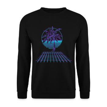 Vaporwave Neon Palm - Sweat-shirt Unisexe - noir - Devant - Alina (178cm) & Michal (187cm)