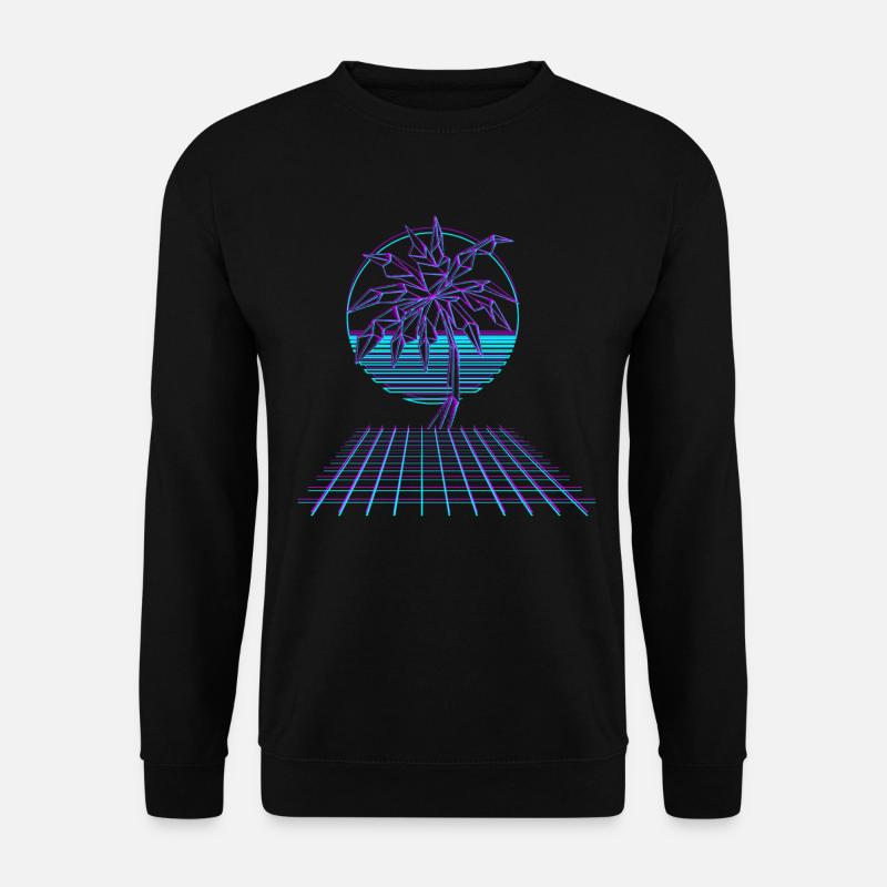 Vaporwave Neon Palm - Unisex Sweatshirt - black