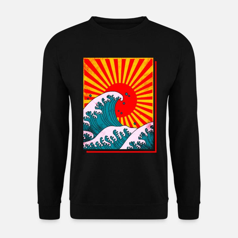 Grosse Welle in Japan - Unisex Pullover - Schwarz