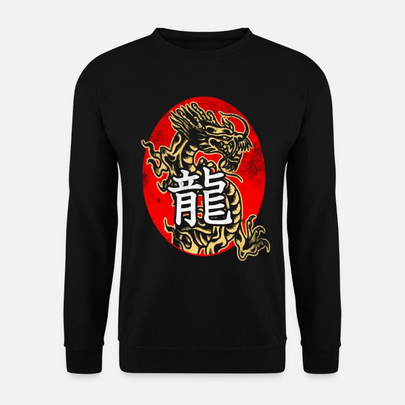 Drache mit chinesischen Schriftzeichen - Unisex Pullover - Schwarz