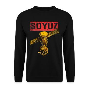Sojus Raumschiff Sowjetunion - Unisex Pullover - Schwarz - Vorne - Alina (178cm) & Michal (187cm)