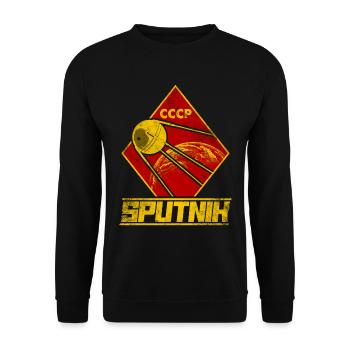 Sputnik Satellite Soviet Union - Unisex Sweatshirt - black - Front - Alina (178cm) & Michal (187cm)