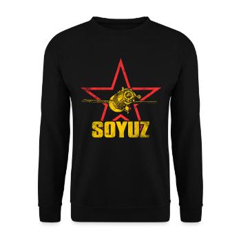 Soyuz Spaceship - Unisex Sweatshirt - black - Front - Alina (178cm) & Michal (187cm)