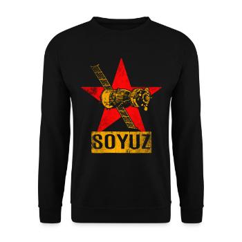Sojus Raumschiff Sowjetunion - Unisex Pullover - Schwarz - Vorne - Alina (178cm) & Michal (187cm)