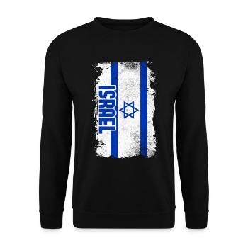 Israel Flag - Unisex Sweatshirt - black - Front - Alina (178cm) & Michal (187cm)