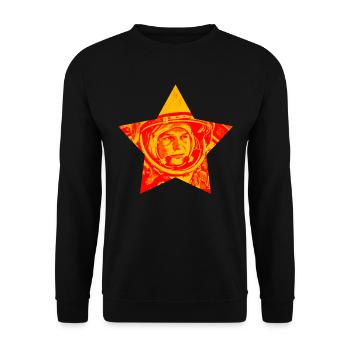Juri Gagarin Astronaut - Unisex Pullover - Schwarz - Vorne - Alina (178cm) & Michal (187cm)