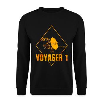 Voyager 1 - Interstellare Weltraum Sonde - Unisex Pullover - Schwarz - Vorne - Alina (178cm) & Michal (187cm)