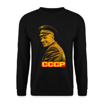 Youri Gagarine - Premier homme dans l’espace - Sweat-shirt Unisexe - noir - Devant - Alina (178cm) & Michal (187cm)